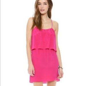 Rory Beca Hot Pink Strappy Silk Slip Dress
